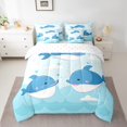 thumbnail image 2 of YST Cartoon Dolphin Comforter Set with Sheets, Marine Life Theme, Polyester, 7-Piece, Full Size, 2 of 4