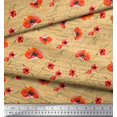 thumbnail image 3 of Soimoi Orange Rayon Fabric Text & Poppy Floral Decor Fabric Printed Yard 42 Inch Wide, 3 of 3