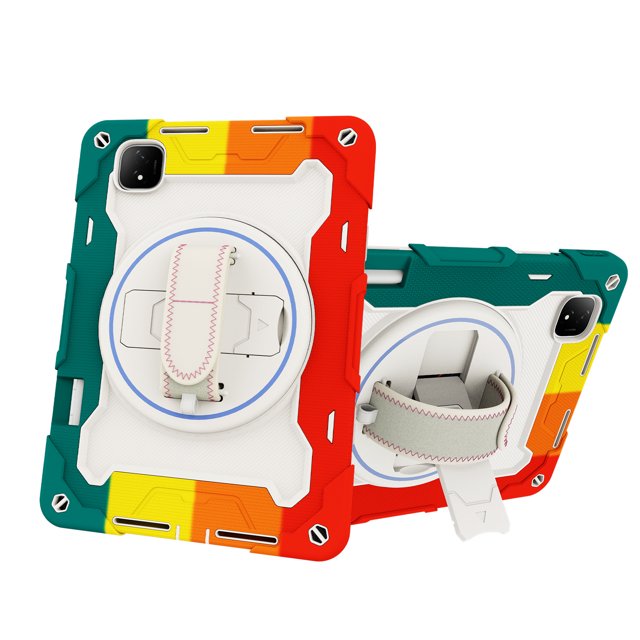 XYX 3in1 Rotating Stand Case for Honor Pad GT Pro 12.3 inch 2024 with Hand/Shoulder Strap, Shockproof Rugged, Colorful Red
