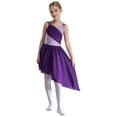 thumbnail image 2 of Jhaoyu Robe de Danse Lyrique Moderne Jazz pour Filles Enfants Justaucorps Irrégulier Performance Danse Violet 12, 2 of 7