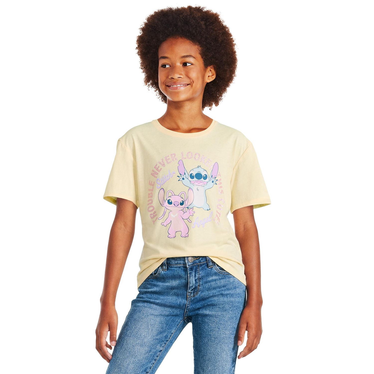 T-shirt à imprimé graphique Stitch Disney pour filles