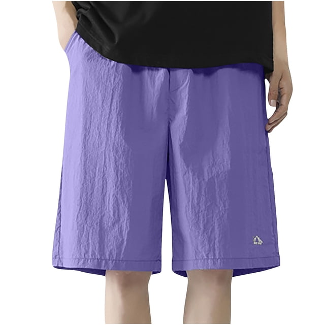 Diufon Men's Athletic Shorts Cotton Linen Drawstring Waisted Outdoor Sport Shorts Spring Summer Shorts with Pockets
