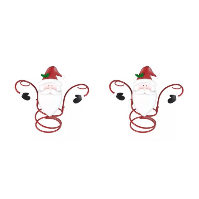Wweixi Cadeaux en Métal Porte-Bouteilles de Vin de Noël avec Construction Robuste Durable Chapeau Rouge 2Ensemble