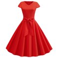 thumbnail image 1 of EGNMCR Robes d'Été Femmes Tendance 2024 Femmes Vintage Manches Courtes 50s Ménagère Décontractée Soirée Fête Bal Robe, 1 of 9