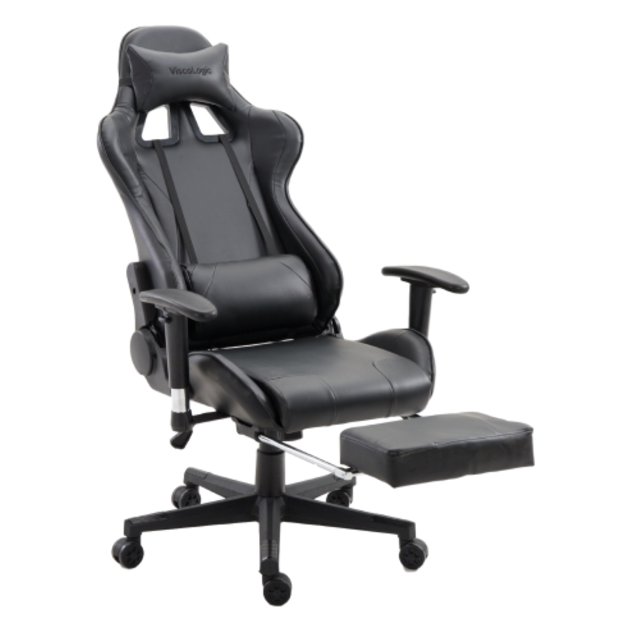 ViscoLogic SpeedX Ergonomic Gaming Swivel Chair With Footrest (Black )