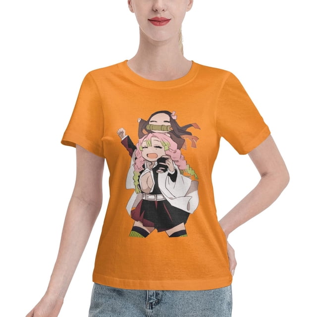 T-Shirt Basique à Manches Courtes pour Femmes Demon Slayer : Koiju et Nidouzi