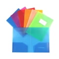 thumbnail image 5 of ZTTD Plastic Folders with Pockets, Two Pocket Plastic Folders with Label Pocket and Business Card Holder, Heavy Duty Colored 2 Pocket Plastic Folders for Home Work Office Organization(03-Clear), 5 of 5