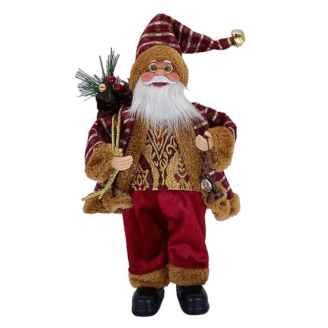 HEVIRGO Adorable Santa Claus Shape Doll Decor Christmas Style Handmade Fabric Doll Model for Party