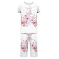 thumbnail image 5 of Rbaofujie Vêtements de Nuit pour Femmes Femmes Décontracté Col Rond Manches Courtes Blouse Pantalon Mode Pyjama Ensemble Vêtements de Nuit pour Filles, 5 of 5