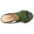 thumbnail image 4 of BLISSFUL STEP Sandales Compensées à Plateforme pour Femmes Vert Foncé (Taille 7,5), 4 of 6