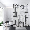 thumbnail image 1 of Shower Curtain Black Extra Long 72x84 Inch Dark Grey Geometric Shower Curtain with Modern Design,Bath Decor Shower Curtain Set Waffle Textured with Heavy Dutyand Rustproof Metal Grommets, 1 of 1