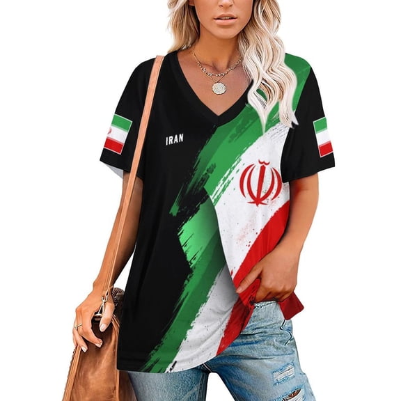 Chandail de Soccer Iranien pour Femmes 2026, Fans de Soccer, avec Drapeau de la Nation, Chandail Personnalisé
