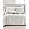 thumbnail image 1 of Martha Stewart Collection Cable Knit Velvet Quilt Twin Grey Polyester, 1 of 3