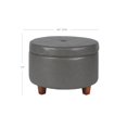 thumbnail image 4 of HomePop Grand Pouf de Rangement en Similicuir, Gris an, 4 of 12
