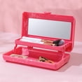 thumbnail image 4 of Limited Time Deal Iumwxz Makeup Box with Mirror Accessory Storage Box Portable Travel Cosmetics 2 Layer Folding Storage Bag Compact and Portable Suitable for Student Girls Room Decor, 4 of 7