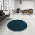 thumbnail image 4 of Ahgly Company Tapis d'Intérieur Ronds de Style Transitionnel Lavables à la Machine, Vert Sarcelle, 3 Pieds Rond, 4 of 7