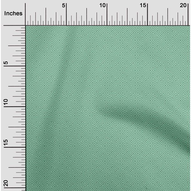 oneOone Cotton Silk Fabric Greek Key Geometric Printed Fabric 1 Yard 42 Inches Wide