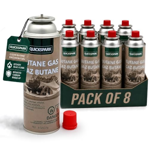Pineuf Butane Fuel Canisters for Camping Stoves, 8 oz (227 g) per ...