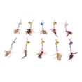 thumbnail image 1 of Cat Pole Replacement Feather, Replacement Feather Bright Colors Interactive Easy Installation 10Pcs  For Cat Teaser Wands, 1 of 8