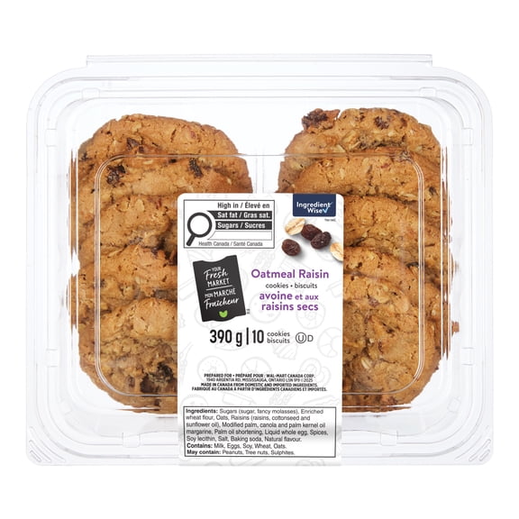 Your Fresh Market Oatmeal Raisin Cookies, 10 cookies - 390 g