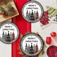 thumbnail image 4 of B Christmas Party Tableware Disposable Paper Plates Set Black White Checkered Christmas Tree Theme 9 Inch Plates 23X23Cm 9.06X9.06 Inches, 4 of 7