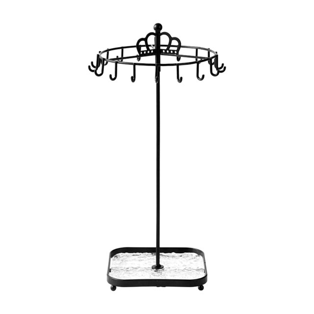 Xuanheng Rotating Jewelry Holder Iron Jewelry Display Rack for Necklace Bracelet Black