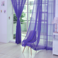 thumbnail image 1 of TIMIFIS Home Decor 2 PCS Pure Color Tulle Door Window Curtain Drape Panel Sheer Scarf Valances GN Decor - Fall, 1 of 2