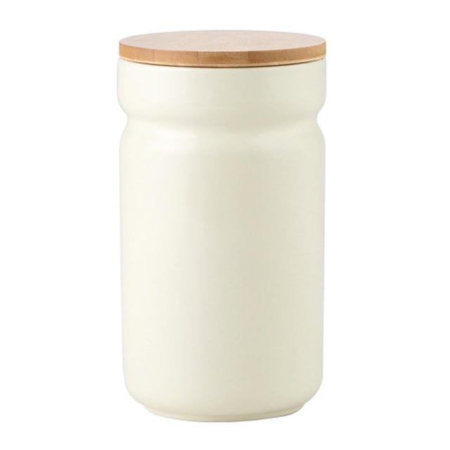 GUOOL Coffee Canister Cookie Jar Tea Storage, Porcelain Kitchen Canister, Food Storage beige 1100ml