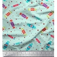 thumbnail image 1 of Soimoi Blue Heavy Canvas Fabric Semi Circle Geometric Print Fabric by the Yard 58 Inch Wide, 1 of 5