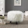 thumbnail image 2 of Tabouret en Fausse Fourrure Blanche Jannel, 2 of 6