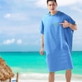 thumbnail image 3 of Wweixi Stay Comfortable And Stylish Polyester And Microfiber Changing Robe Soft And Absorbent Towel Poncho blue, 3 of 6