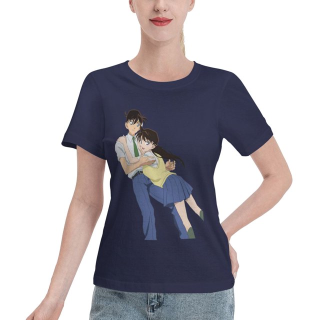 Women's Basic Short Sleeve T-Shirt Conan and Xiaolan