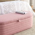 thumbnail image 4 of KOSSMAI Upholstered Tufted Strip Storage Bench Ottoman 45.5" For Living Room Bed Room Office Entry Pink, 4 of 8
