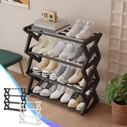 Antqov Shoe Rack Organizer, 4 Tier Shoe Storage Shelf, Modern Shoe Storage Freestanding Organizer Daily Use Bedroom Closet Entryway Bedroom