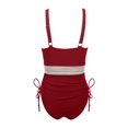 thumbnail image 5 of FhsagQ Ensembles de Maillots de Bain Rouges pour Femmes Maillot de Bain Ouvert pour Femmes Maillots de Bain Col en V Bretelles à Cordon de Serrage Ajustables Maillots de Bain Femmes Ensembles de Maillots de Bain Costume Rouge P, 5 of 5