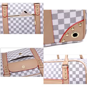 Becaristey Breathable Mesh Pet Dog Cat Carrier Bag Convenient And Portable Strong Load-bearing Capacity coffee