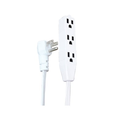 Xtricity - 3 Outlet Grounding Electric Extension Cord, 4.5 Meter Length, For Indoor Use, White
