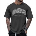 thumbnail image 1 of T-Shirt à Manches Courtes à Manches Raglan pour Hommes avec Imprimé Lettre - Col Rond, Tendance Mode, Parfait pour les Occasions Quotidiennes et Décontractées, 1 of 4