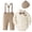 Khaki, variant on Splozh Baby Toddler Boys Christmas Outfit Boys' Long Sleeved Shirt Wrapped Overalls Suit Fashionable Print Baby Gentleman Suit Khaki,9-12 Months