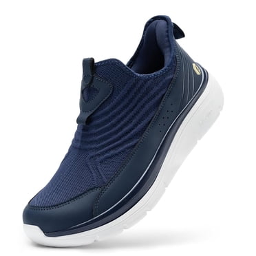 FitVille Men's Wide Slip-On Walking Shoes with Hands - Free Design & Shock - Absorbing EVA Sole