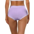 thumbnail image 3 of INSPIRE CHIC Women's Cotton Underwear High-Rise Lace Trim Tummy Control Full Coverage Brief M Purple, 3 of 4