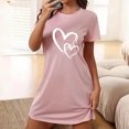 thumbnail image 2 of Rbaofujie Pyjama de Noël pour Femmes Nuisette Courte Surdimensionnée pour Femmes Robe Imprimée à Col Rond et Manches Courtes Nuisette Vintage, 2 of 4