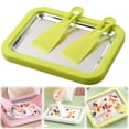 thumbnail image 1 of Ensemble de 1 Pce pour Fabriquer de la Crème Glacée Roulée à la Maison, Plaque de Congélation Instantanée avec 2 Grattoirs, Plaque Froide en Acier Inoxydable pour des Activités Familiales Amusantes, Crème Glacée Roulée Maison DIY, Yogourt, Sorbet, Machine à Gelato (Vert), 1 of 8