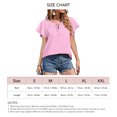 thumbnail image 1 of Woman Ruffle Short Sleeve Summer  Blouses Chiffon Boho Printed V Neck Drawstring Shirt Casual Leisure Sleeve Blouse, 1 of 6