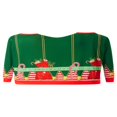 thumbnail image 4 of Two Person Christmas Pullover Couple Long Sleeve Cartoon Pattern  Neck Novelty One-Piece Tops, 4 of 8