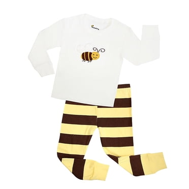 Zecgelong Petits Garçons Filles Enfants Mignons Décontractés Imprimés Pyjamas Ensemble à Manches Longues Vêtements pour Tout-Petits Tenue de Nuit Taille 4-5 Ans