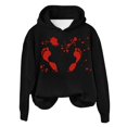 thumbnail image 4 of WEAIXIMIUNG Sweat à Rayures pour Femmes Automne et Hiver 2025 Tendance avec Capuche et Imprimé Lettre, 4 of 4