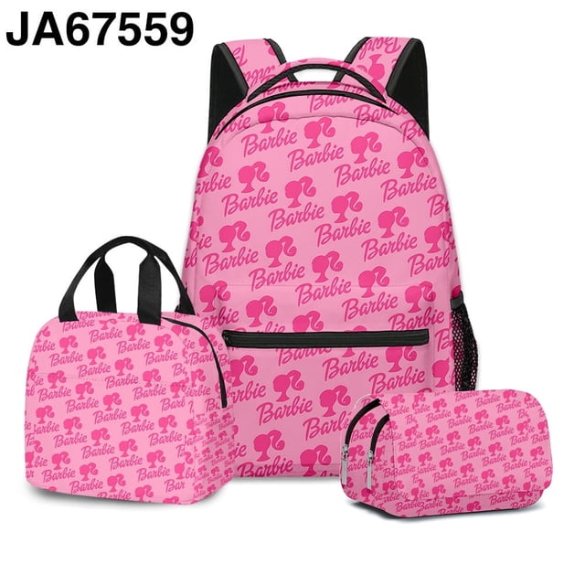 Cartoon Movie Barbie Teen Student School Bag Backpack Lunch Bag Pencil Case Three-piece Set