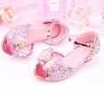thumbnail image 4 of MIASHUI Chaussures de Fille Robe Chaussures de Princesse Mary Jane Talons Bas Paillettes Fête Mariage Chaussures, Rose, 10,5-11 Ans, 4 of 6