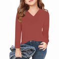 thumbnail image 2 of Timegard Toddler Baby Clothes Unisex V Neck Long Sleeve Solid Color Comfy Children Boy Girls Spring, 2 of 5